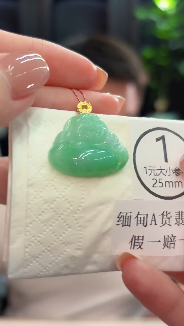 颈饰18K金镶嵌翡翠  缅甸A货/支持复检/一件
