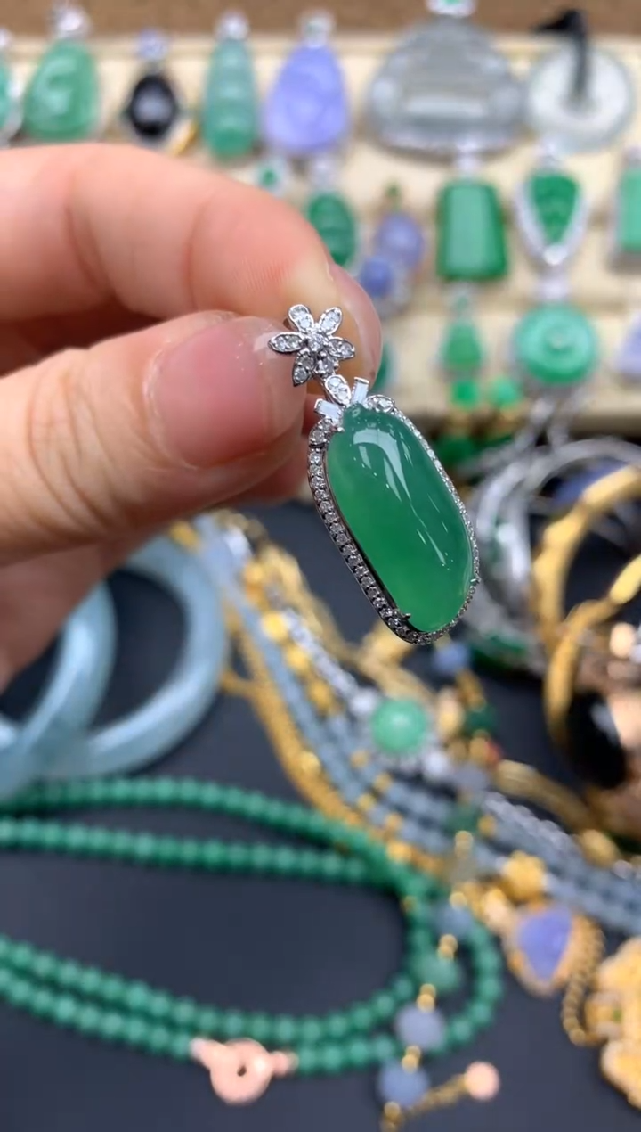 【闪购商品】翡翠颈饰18K金镶嵌450-中国好珍宝