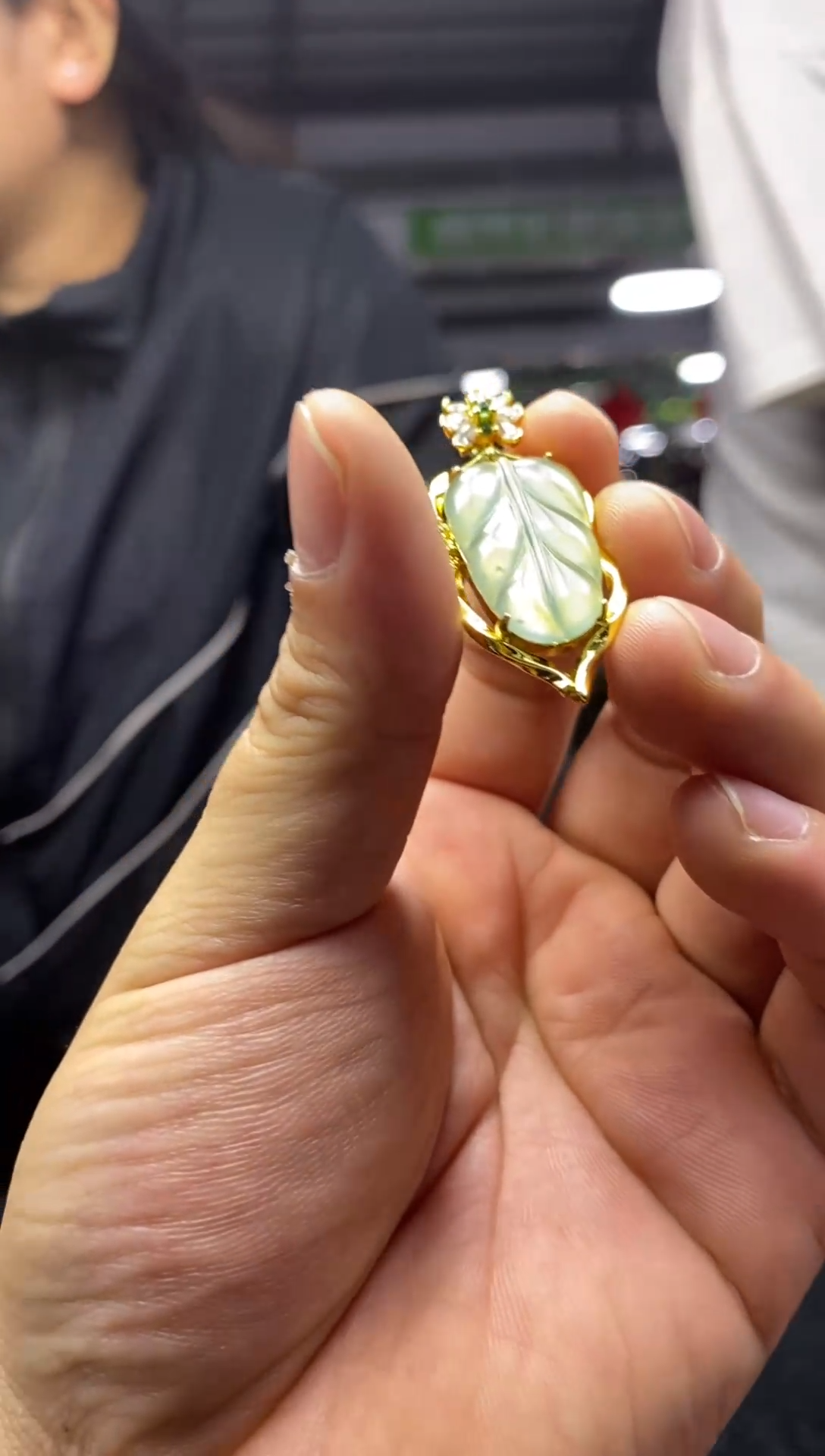 【闪购商品】翡翠吊坠(赠链)银S925镶嵌天然翡翠A货12