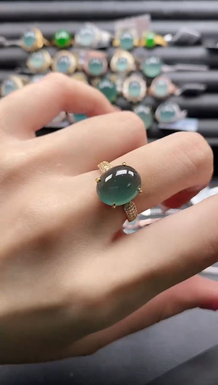 【闪购商品】翡翠戒指银S925镶嵌1111