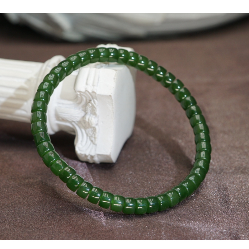 和田玉碧玉手串5.5+   BU011701