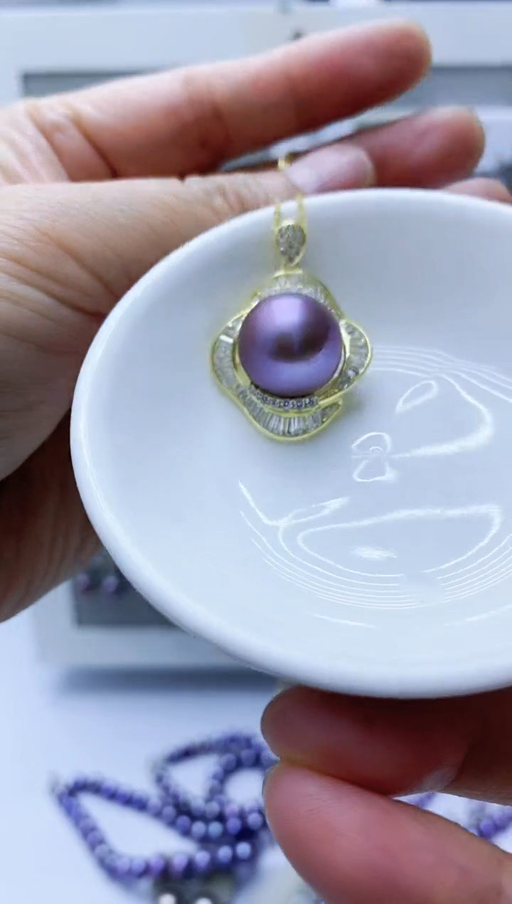 【闪购商品】淡水珍珠颈饰银S925镶嵌吊坠