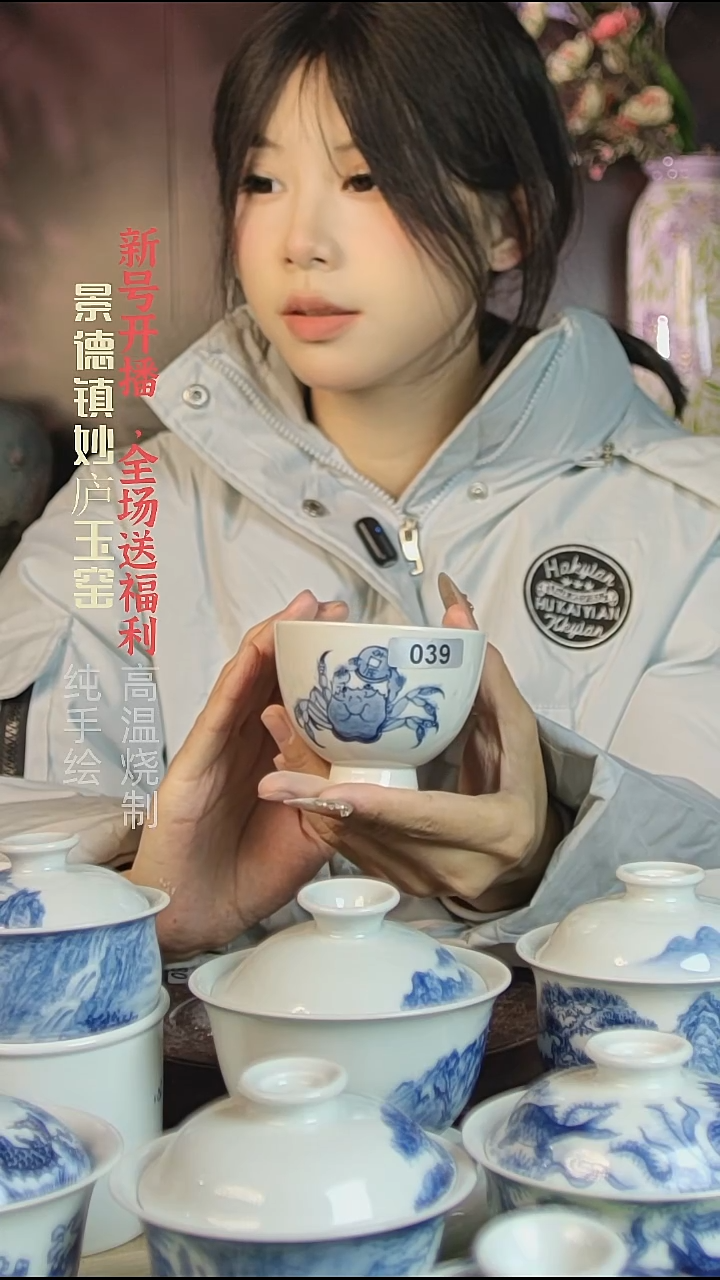 盘陶妙庐玉窑鸡心杯039
