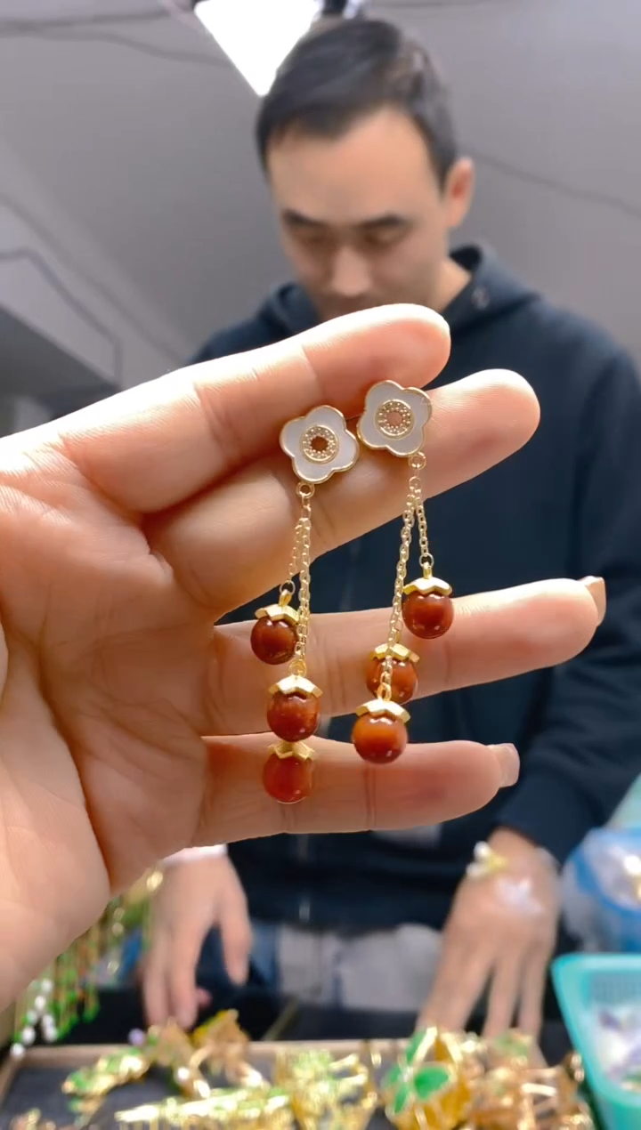 【闪购商品】翡翠耳饰合金0388翡翠耳钉