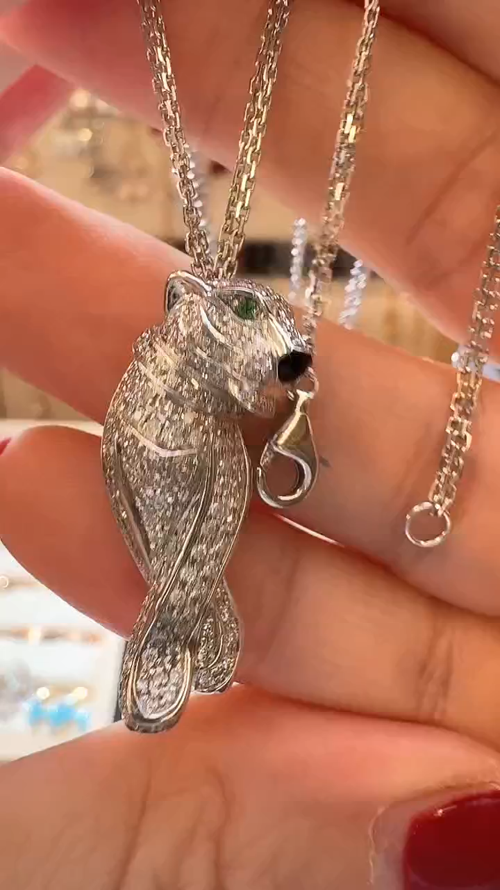 【闪购商品】钻石项链18K金镶嵌羞羞豹