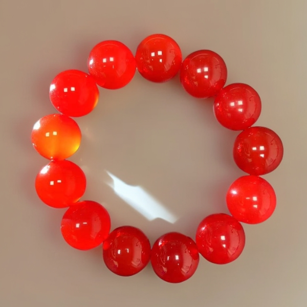 超A天然冰透红景天玛瑙玉手串16MM13颗轻奢精美百搭珠宝玉石单圈