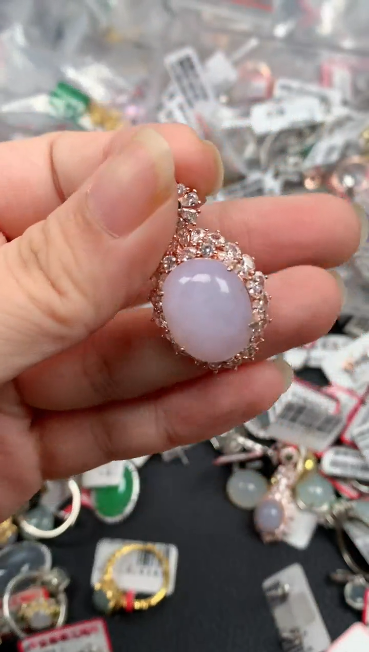 翡翠戒指银S925镶嵌天然A货缅甸翡翠