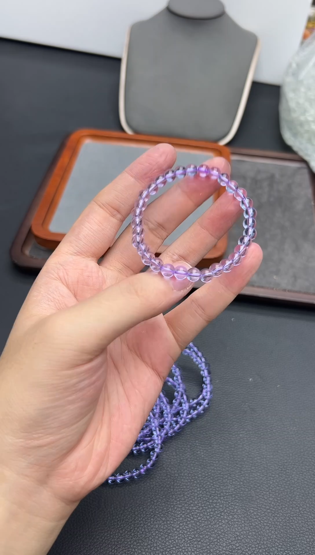 未镶嵌手串水晶玻利维亚紫6mm