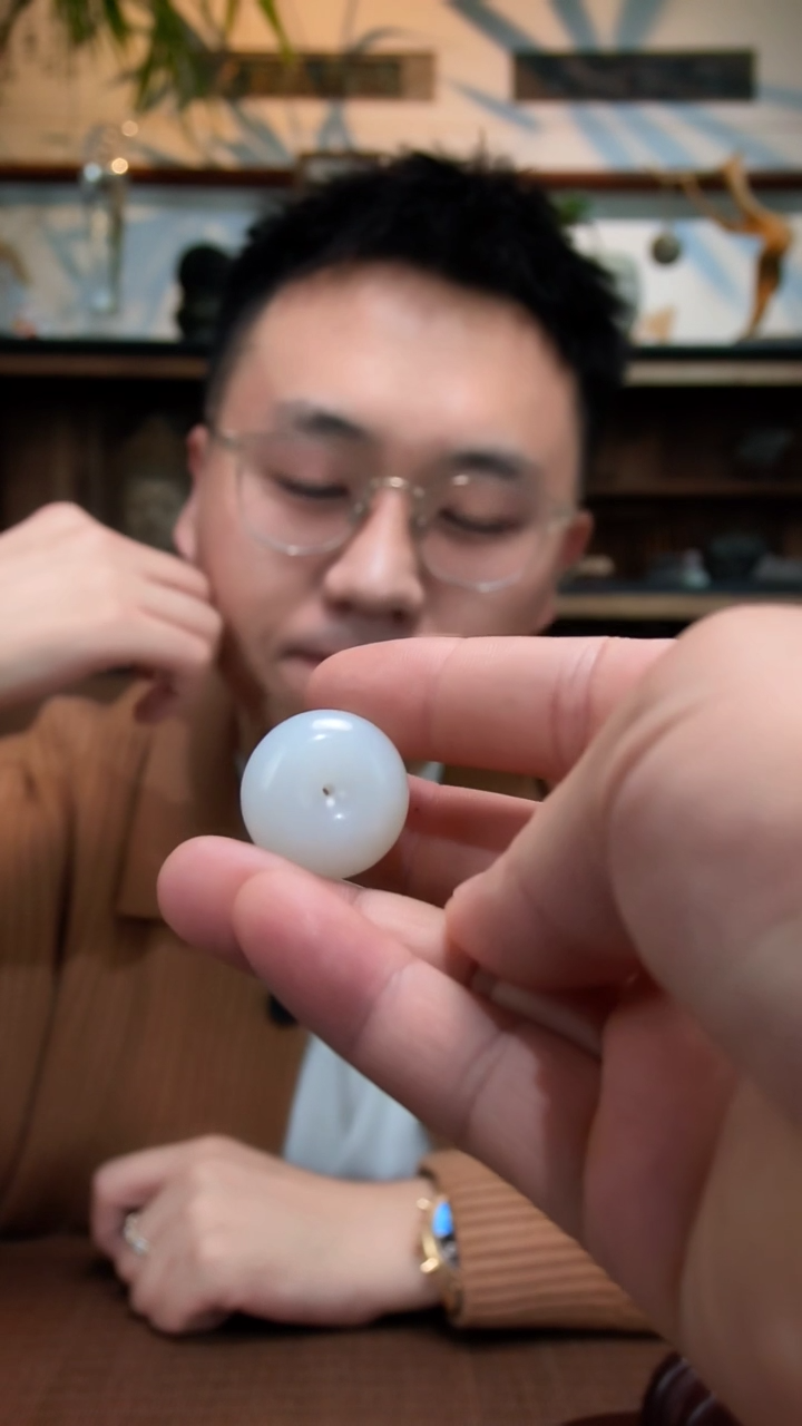 颈饰未镶嵌和田玉白玉平安扣吊坠XE编绳