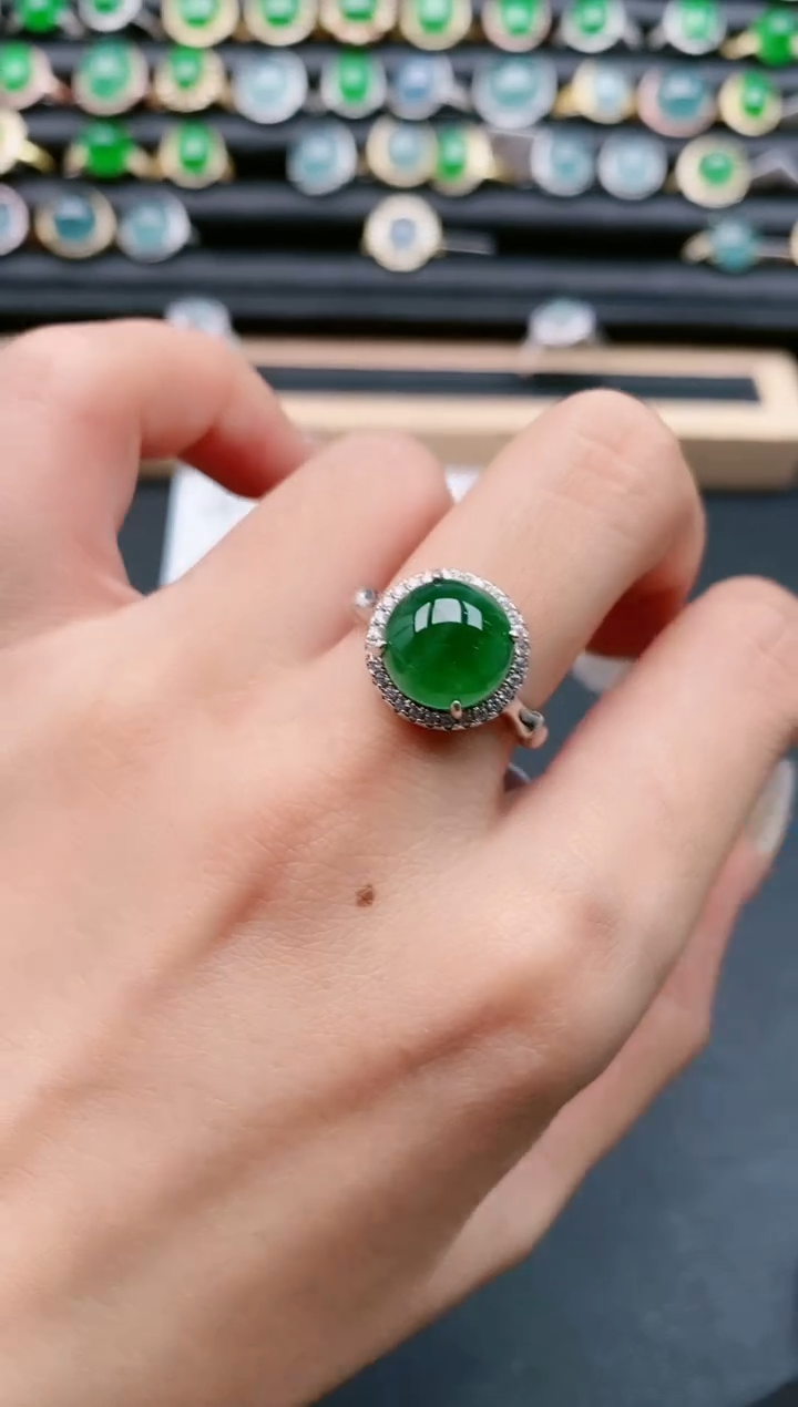 【闪购商品】翡翠戒指银S925镶嵌11111