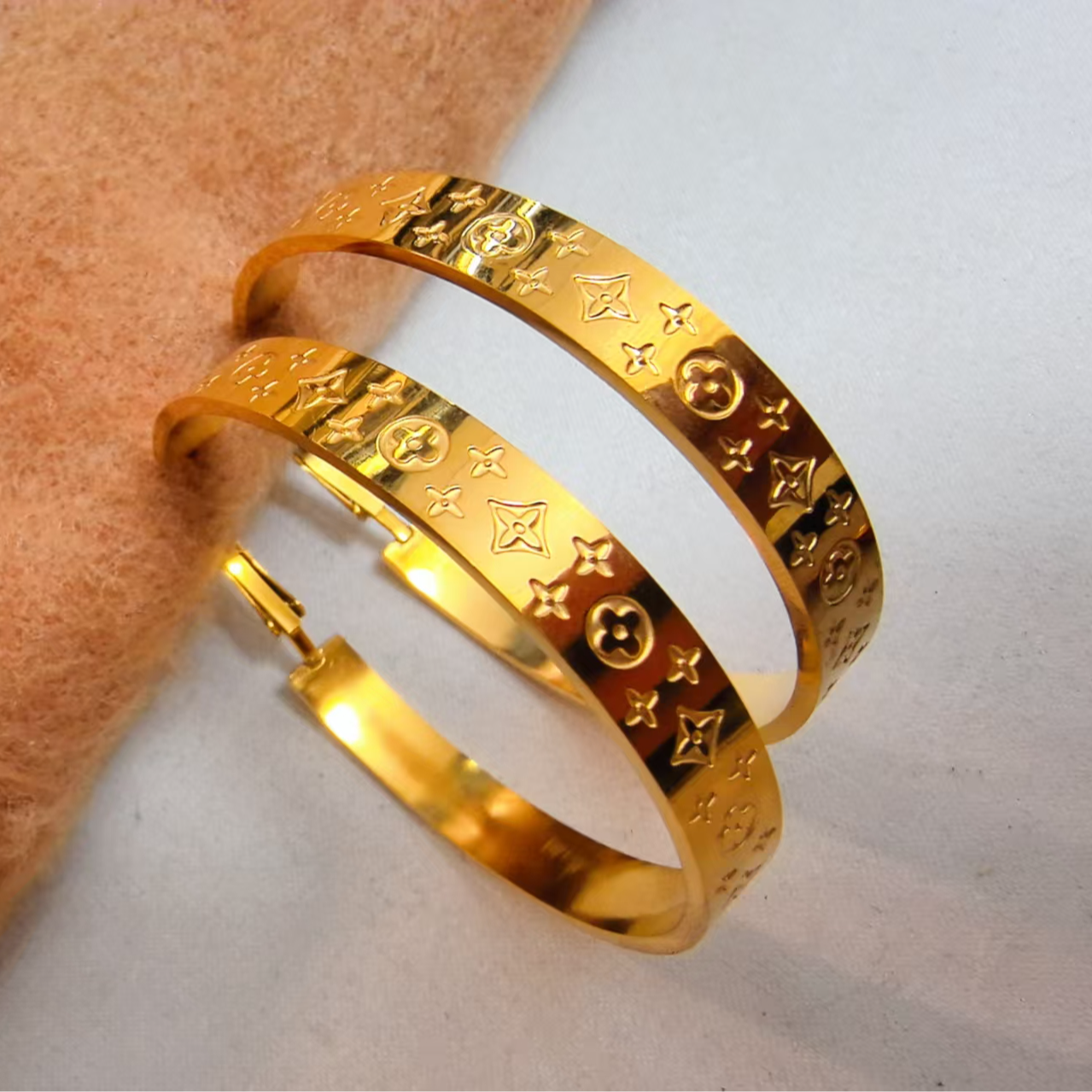 钛钢耳饰 阮大大专属定制老花大圈耳环不掉色高奢款式15652