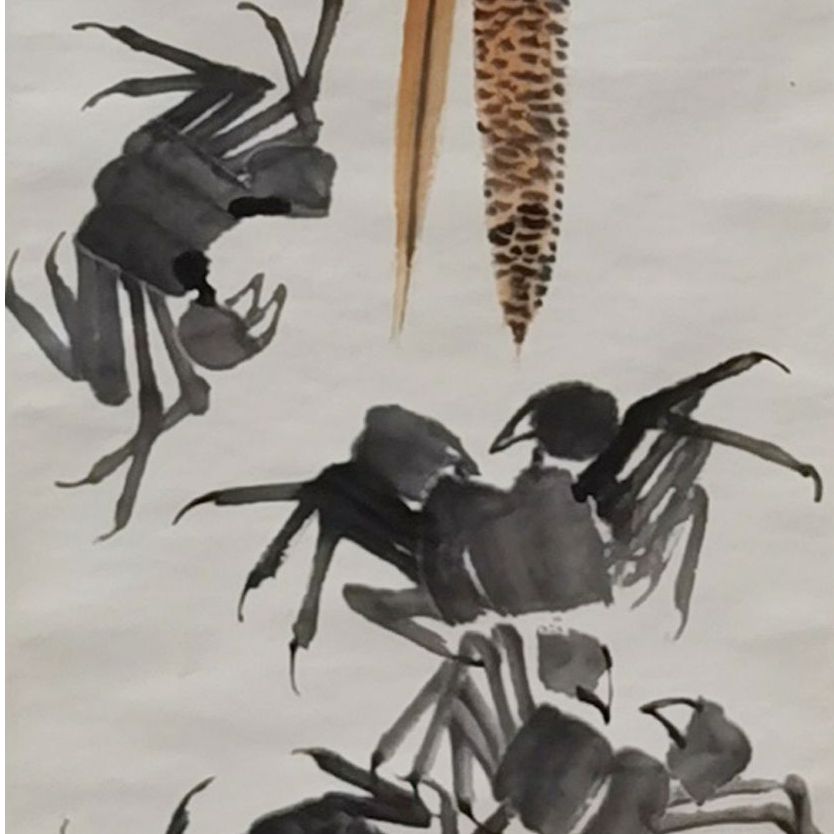 【辽拍】V250709-2-449《螃蟹》（3.8平尺) 纸本镜片 dll1204