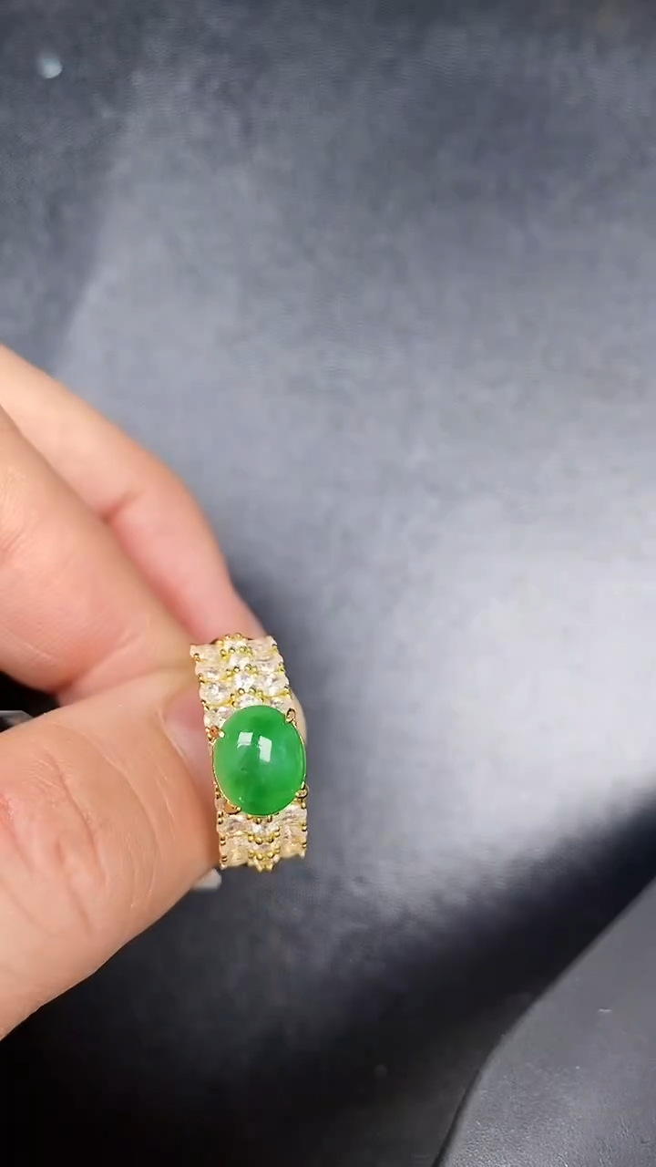 银S925镶嵌戒指翡翠1330