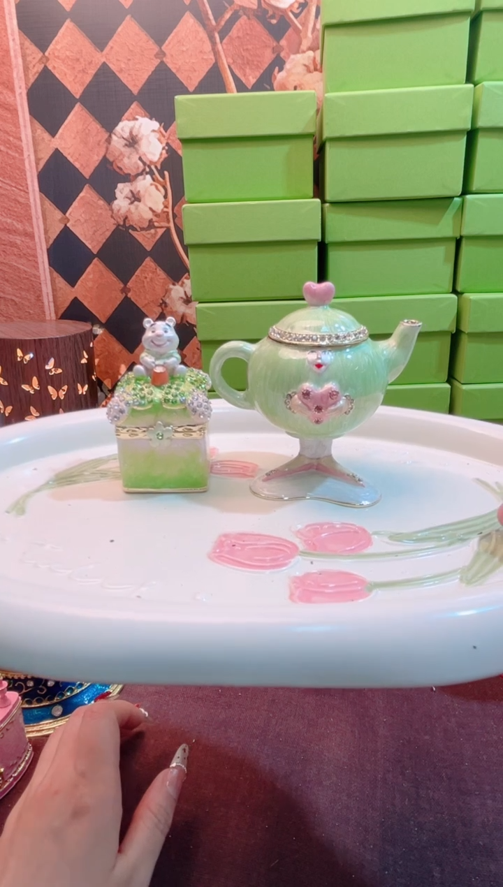 锌合金珐琅首饰盒默认微瑕拆盒不退～