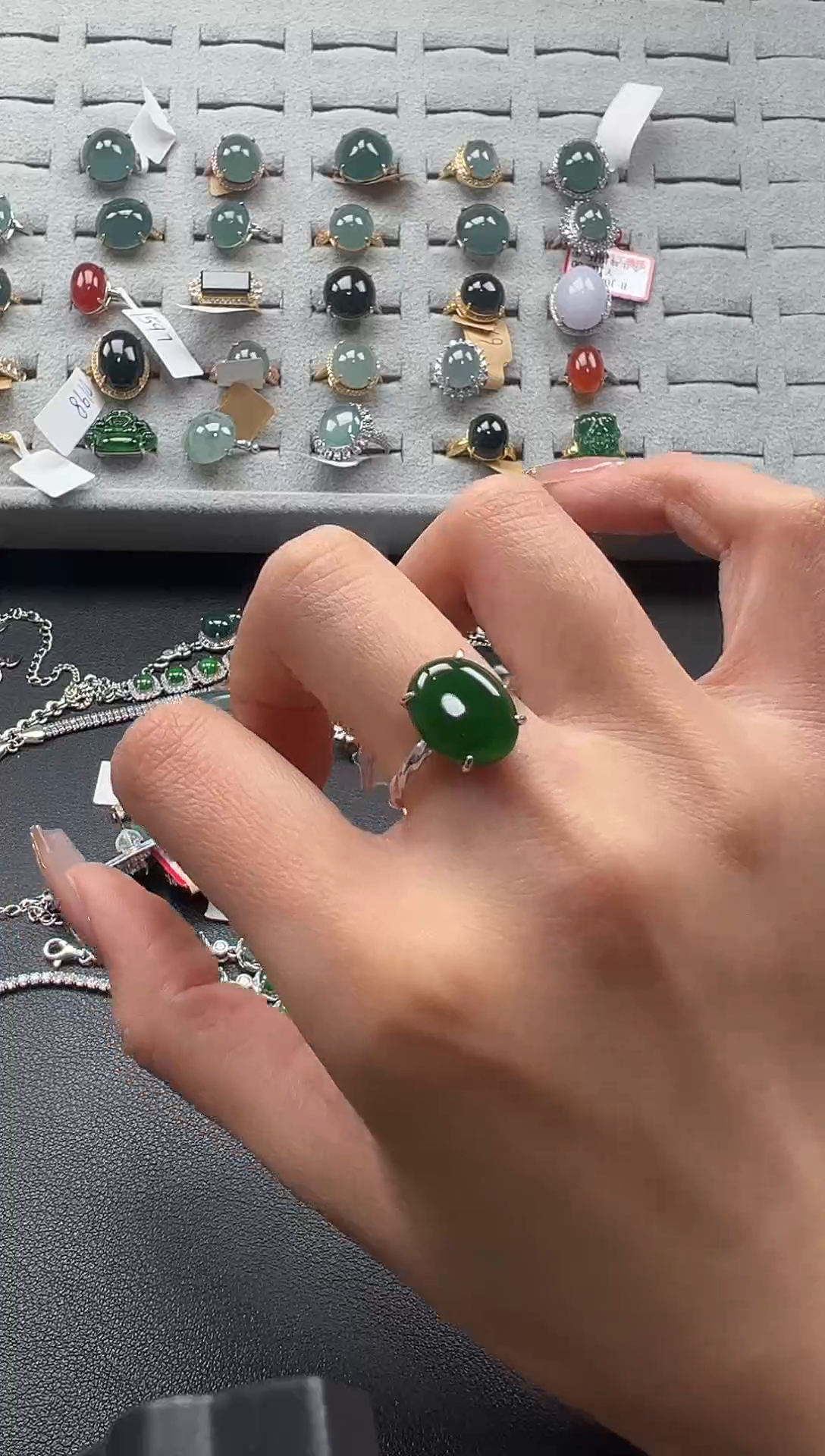 【闪购商品】翡翠戒指银S925镶嵌56745645