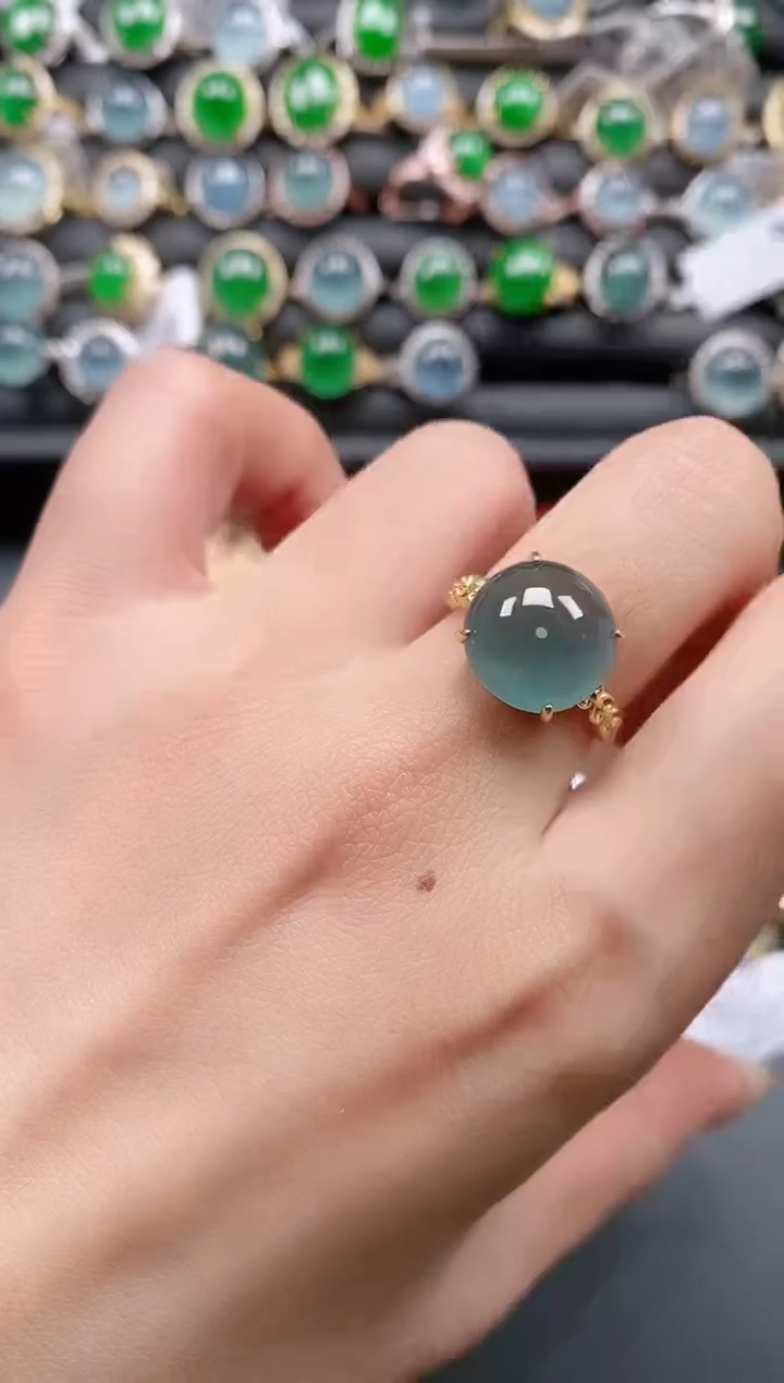 银S925镶嵌戒指翡翠111111