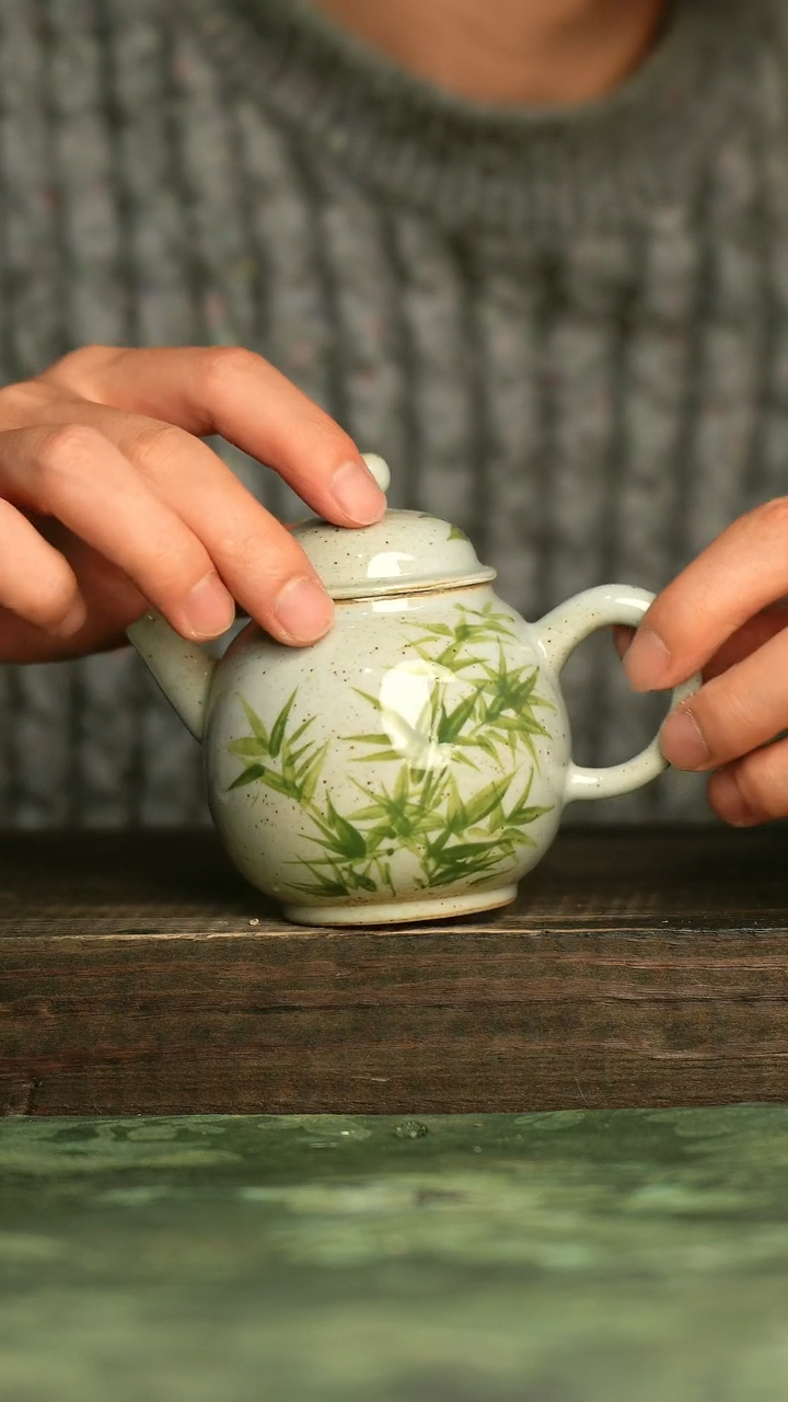 陶瓷青诗集手工手绘瓷器