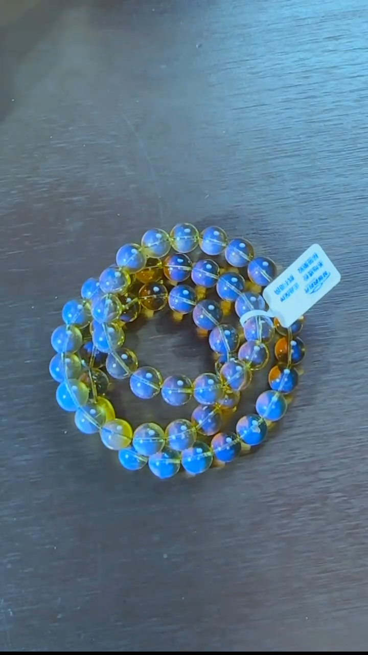 手链琥珀未镶嵌墨西哥蓝珀妈妈链9mm