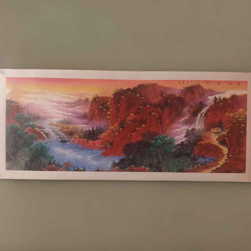 房光友《丹山富水》12平尺山水绘画作品