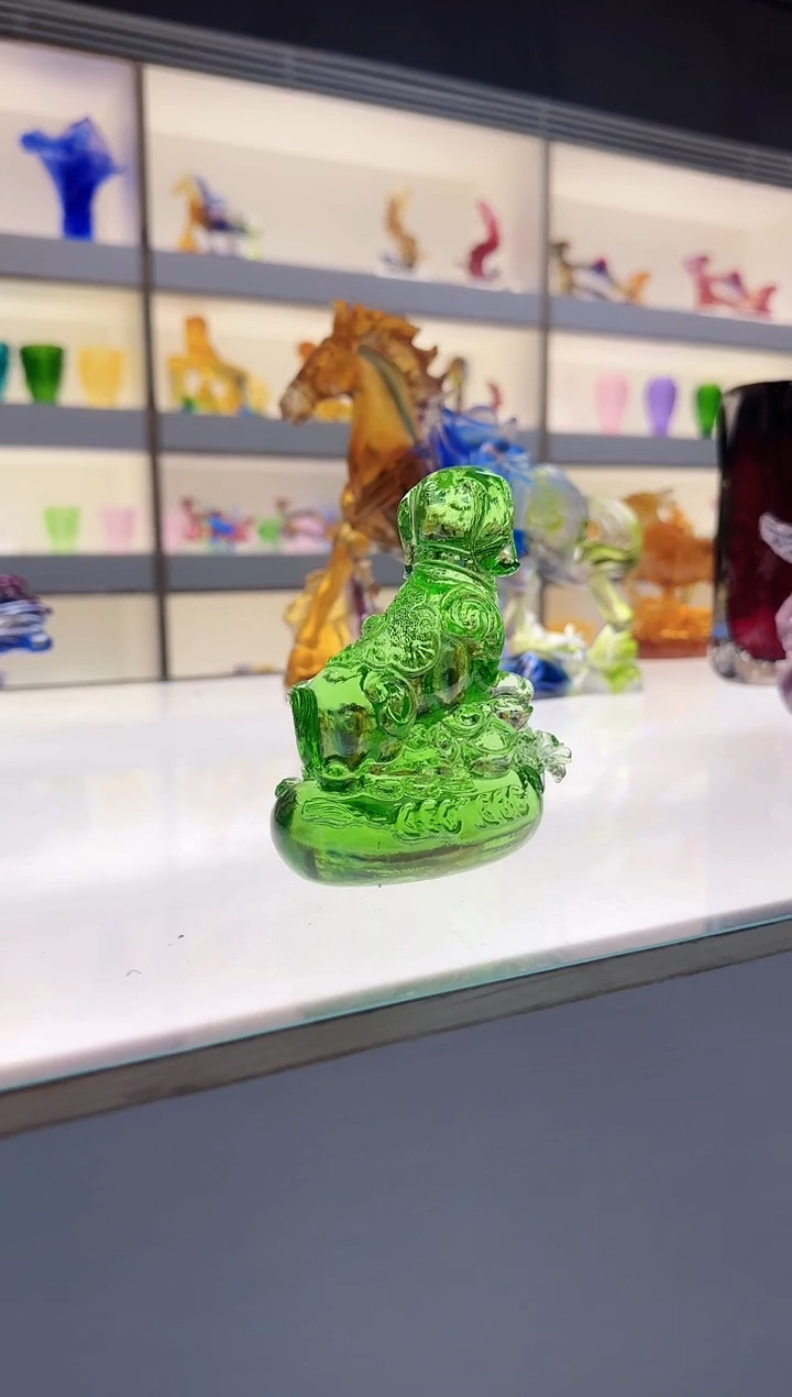 手工艺品琉璃多***加碧绿小狗儿