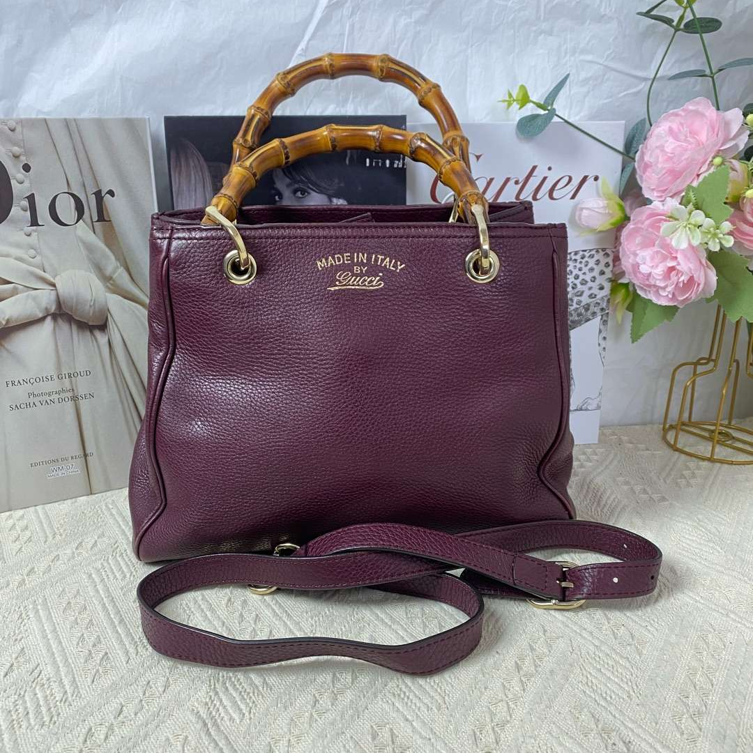 95新 GUCCI/古驰 古驰竹节手提包 单肩包 11877180女包