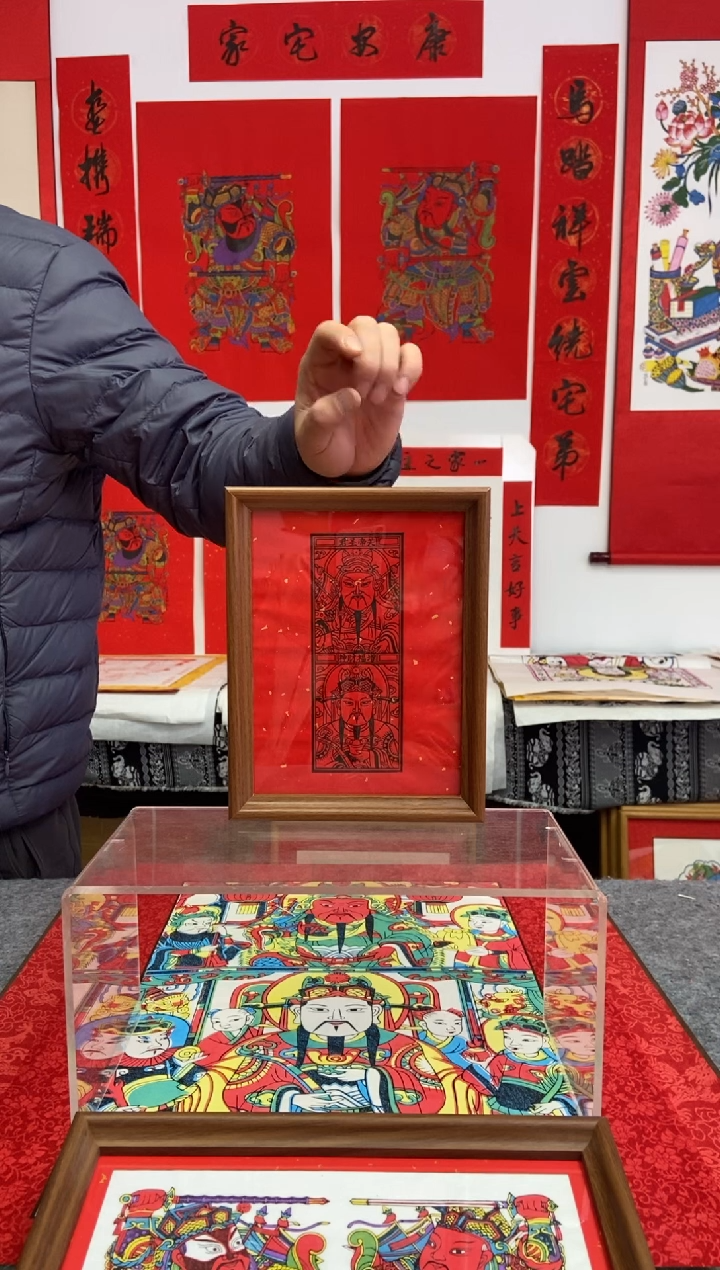 果*上官下财红宣纸摆台手工制作精品