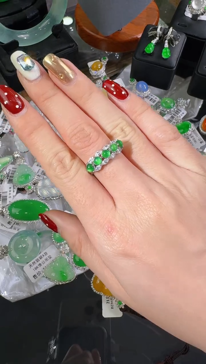 【闪购商品】翡翠戒指银S925镶嵌蛋面 多样性发只一件