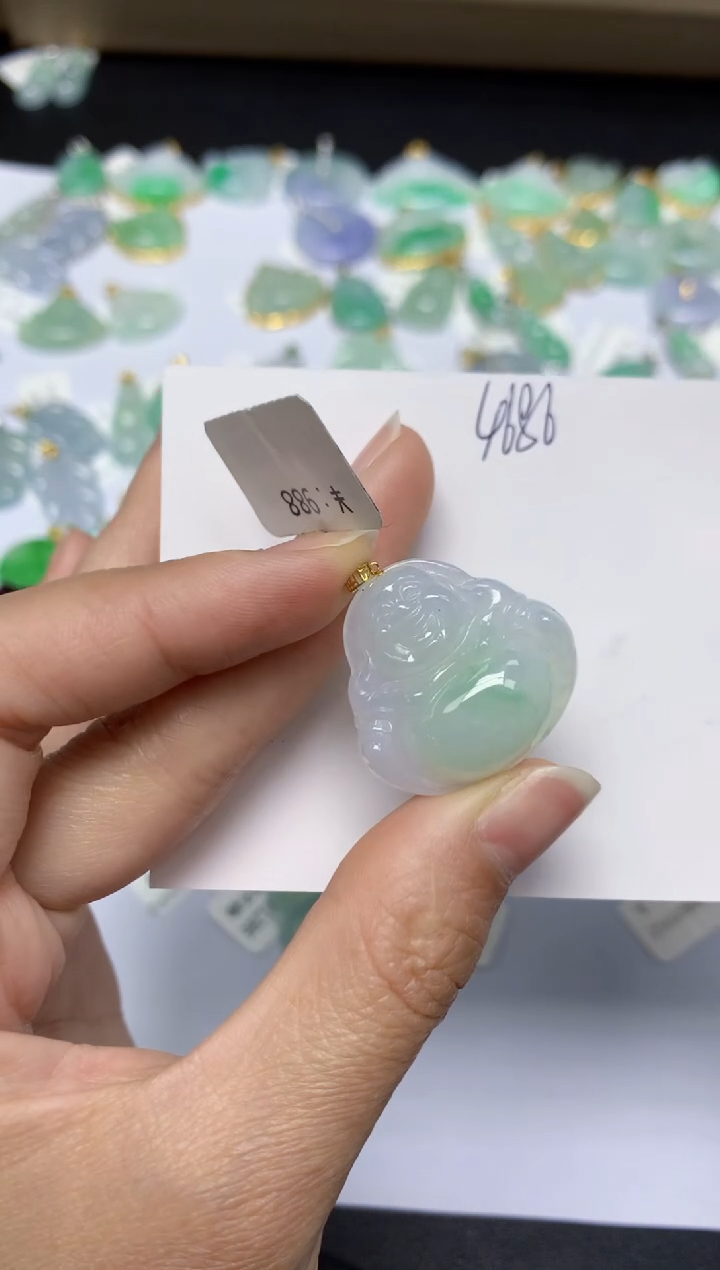 【闪购商品】翡翠颈饰18K金镶嵌 天然翡翠A货