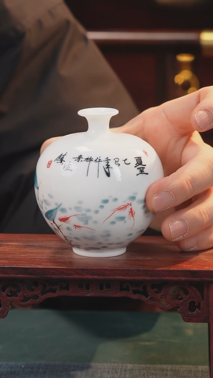 【闪购商品】摆件釉下五彩纯手工手绘原创瓷器