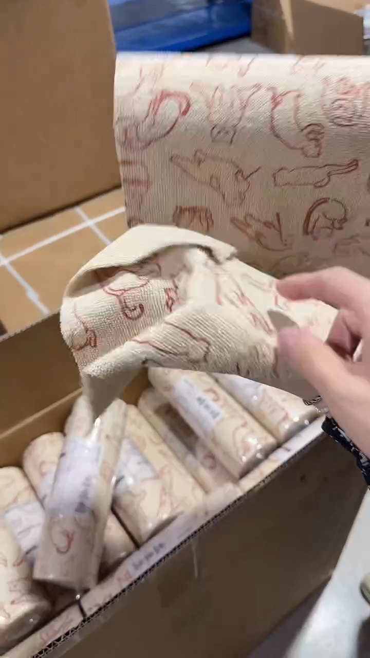 瓷片红色瑜伽猫周抛手撕抹布