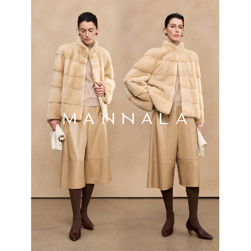 MANNALA丨“小金山”进口贵奢天然无染色短款水貂皮草外套 Q6212