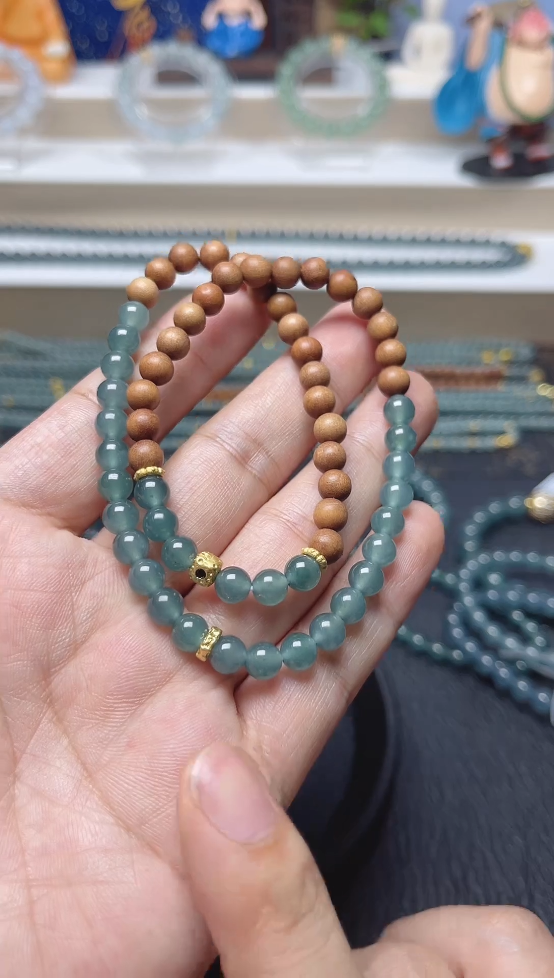 未镶嵌手链翡翠天然危地马拉翡翠A货手串卡6左右