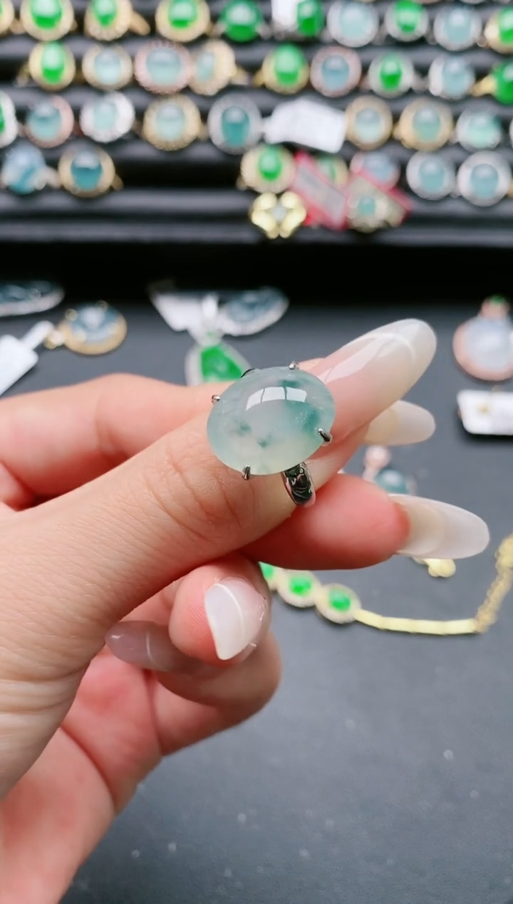 【闪购商品】翡翠戒指银S925镶嵌1111111