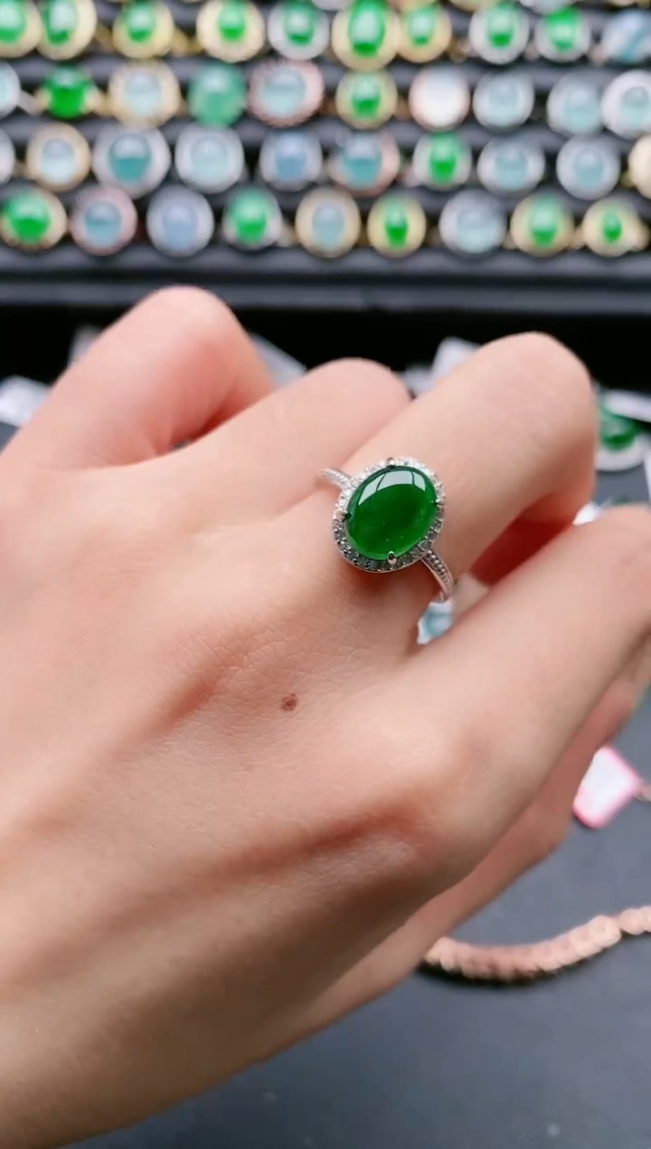 【闪购商品】翡翠戒指银S925镶嵌111111
