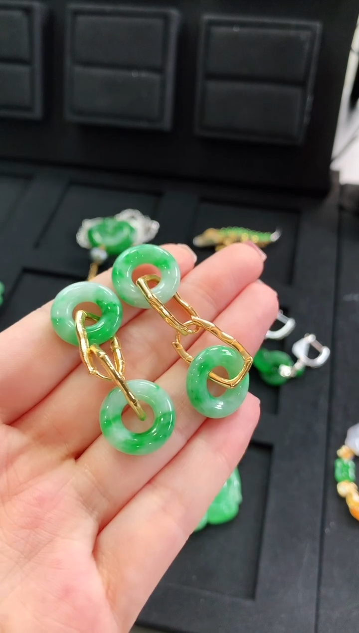 【闪购商品】翡翠耳饰银S925镶嵌不挑不选 多样性发货 发其一