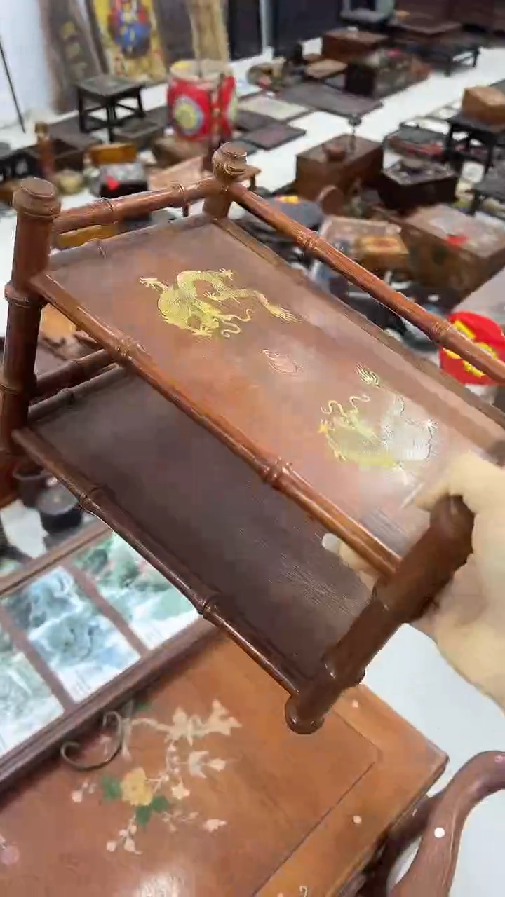 木沐头淘摆件木雕件 茶具架