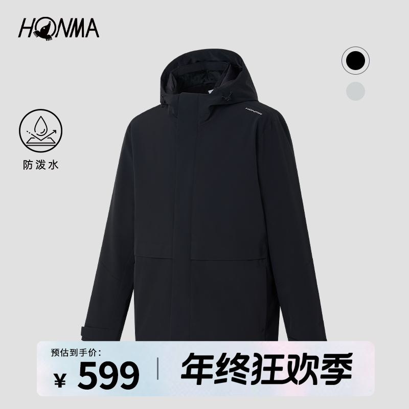 HONMA男士哑光夹棉外套连帽棉服HMJD121L138