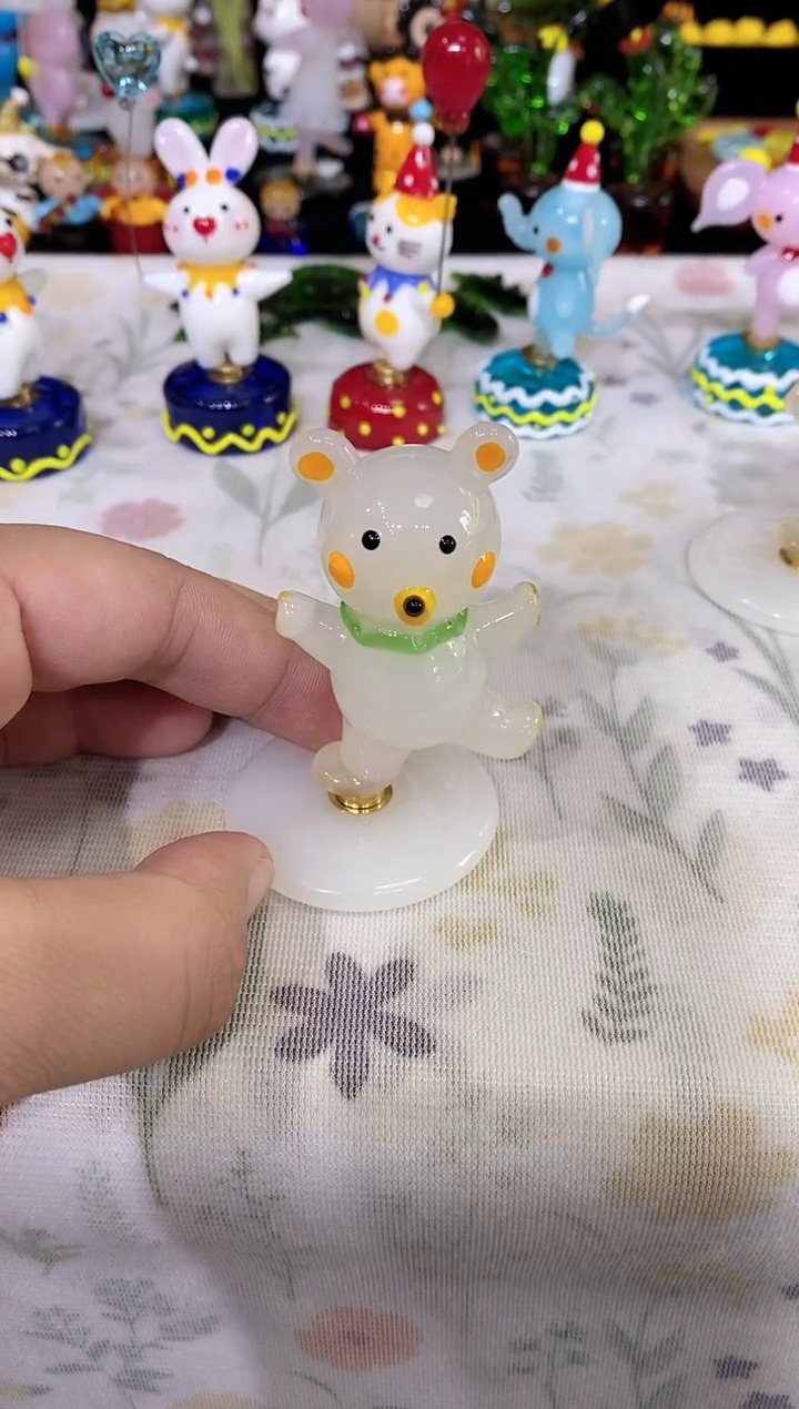 琉璃手工艺品旋转小熊