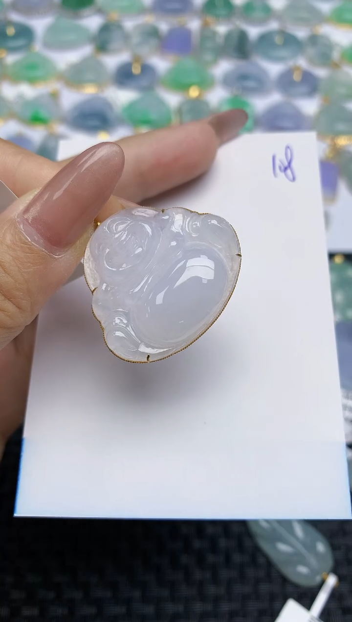 【闪购商品】翡翠颈饰18K金镶嵌天然A货翡翠 108