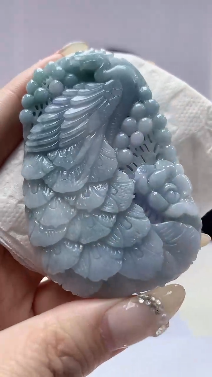 【闪购商品】定制翡翠未镶嵌0405DD-毛货挂件凤凰44