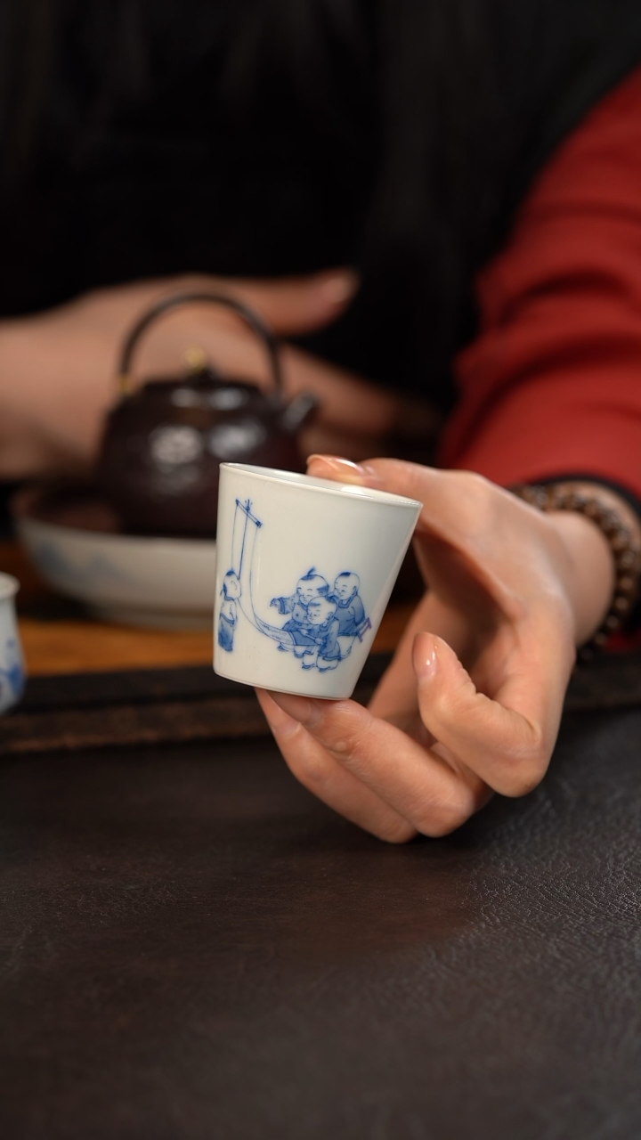 【闪购商品】杯聚澜堂童子赏画小可乐杯