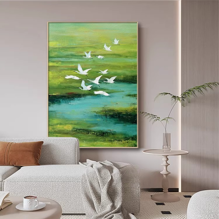 法式中古风客厅挂画沙发背景墙壁画治愈复古高级感餐厅玄关装饰画