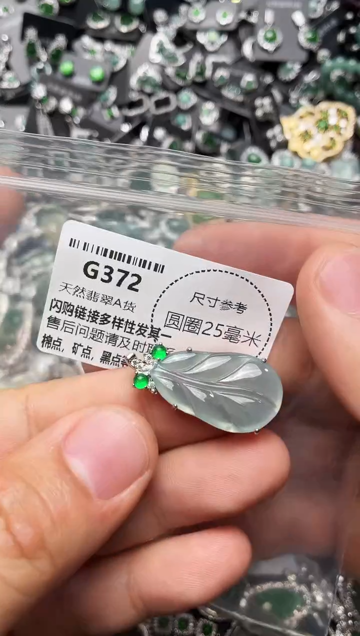 翡翠未镶嵌颈饰G372吊坠
