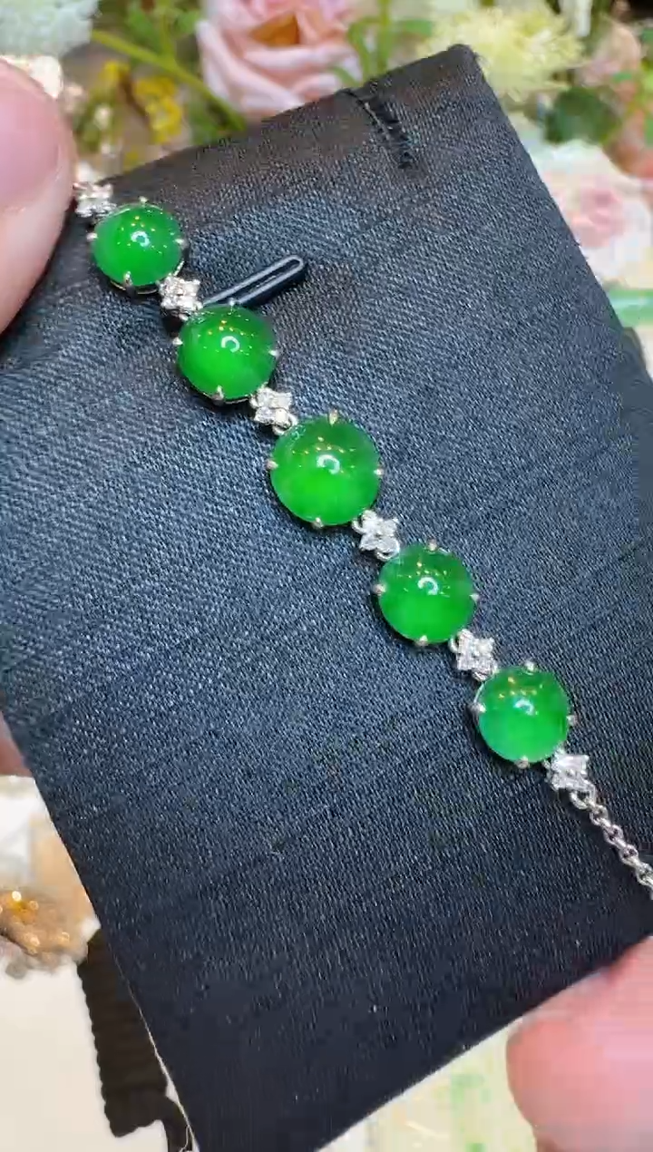 【闪购商品】翡翠手链18K金镶嵌多样性团购发一件
