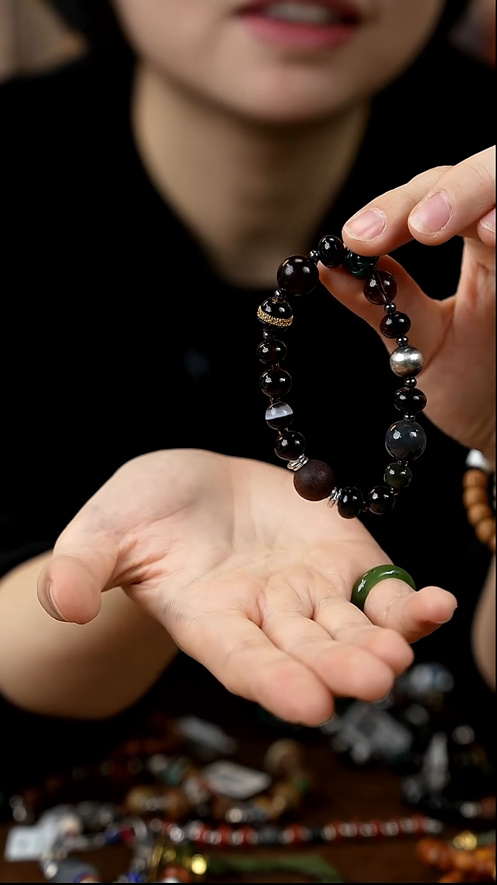 手串琥珀未镶嵌翳珀多宝单圈/彩墨1/