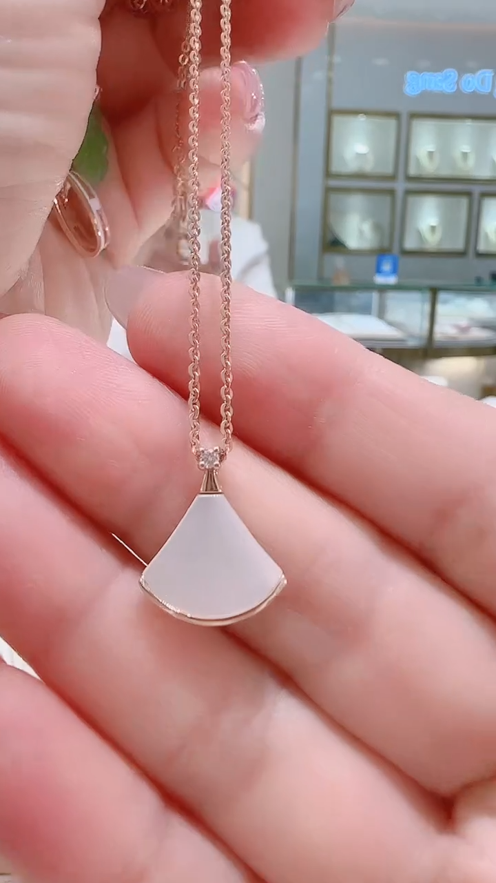 套链贝壳（贝母）18K金镶嵌套链