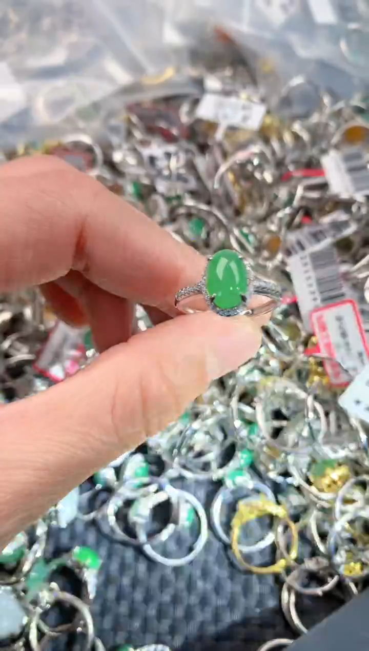 银S925镶嵌戒指翡翠555    5