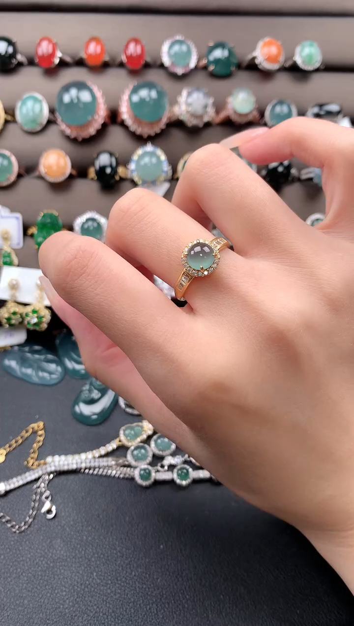 【闪购商品】翡翠戒指银S925镶嵌456546