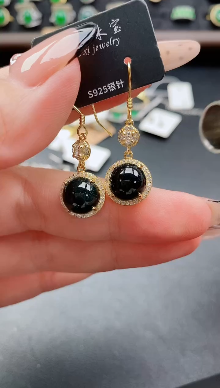 银S925镶嵌戒指翡翠1