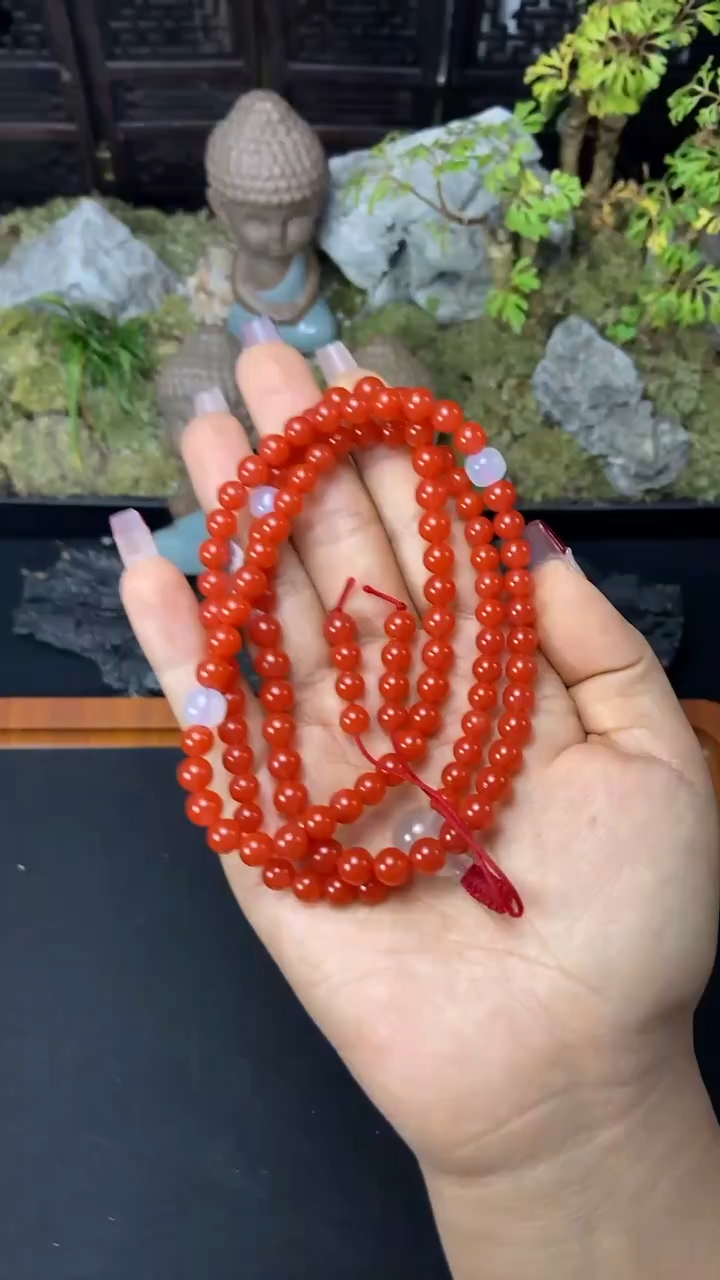 【闪购商品】南红玛瑙多圈未镶嵌6mm+滴水洞多圈108